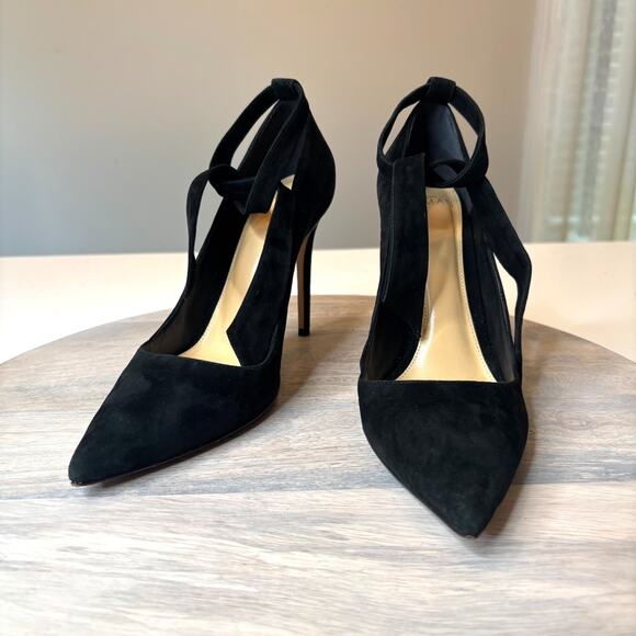 Alexandre Birman Black Suede Clarita Pointed Toe Stiletto Pumps EU 36.5 US 6.5 - Picture 1 of 10
